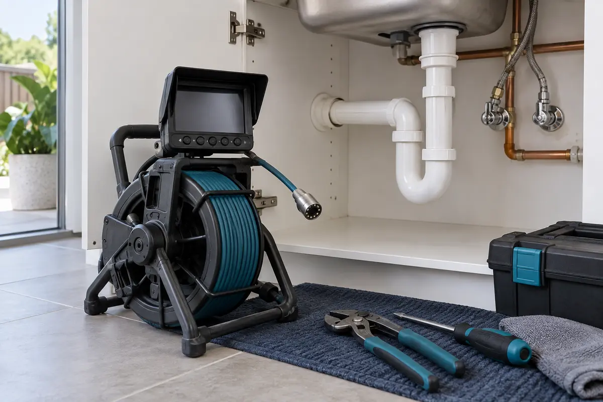 Drain inspection equipment beside residential pipework